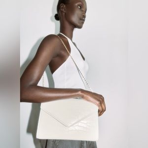 Zara New White CROSSBODY CLUTCH